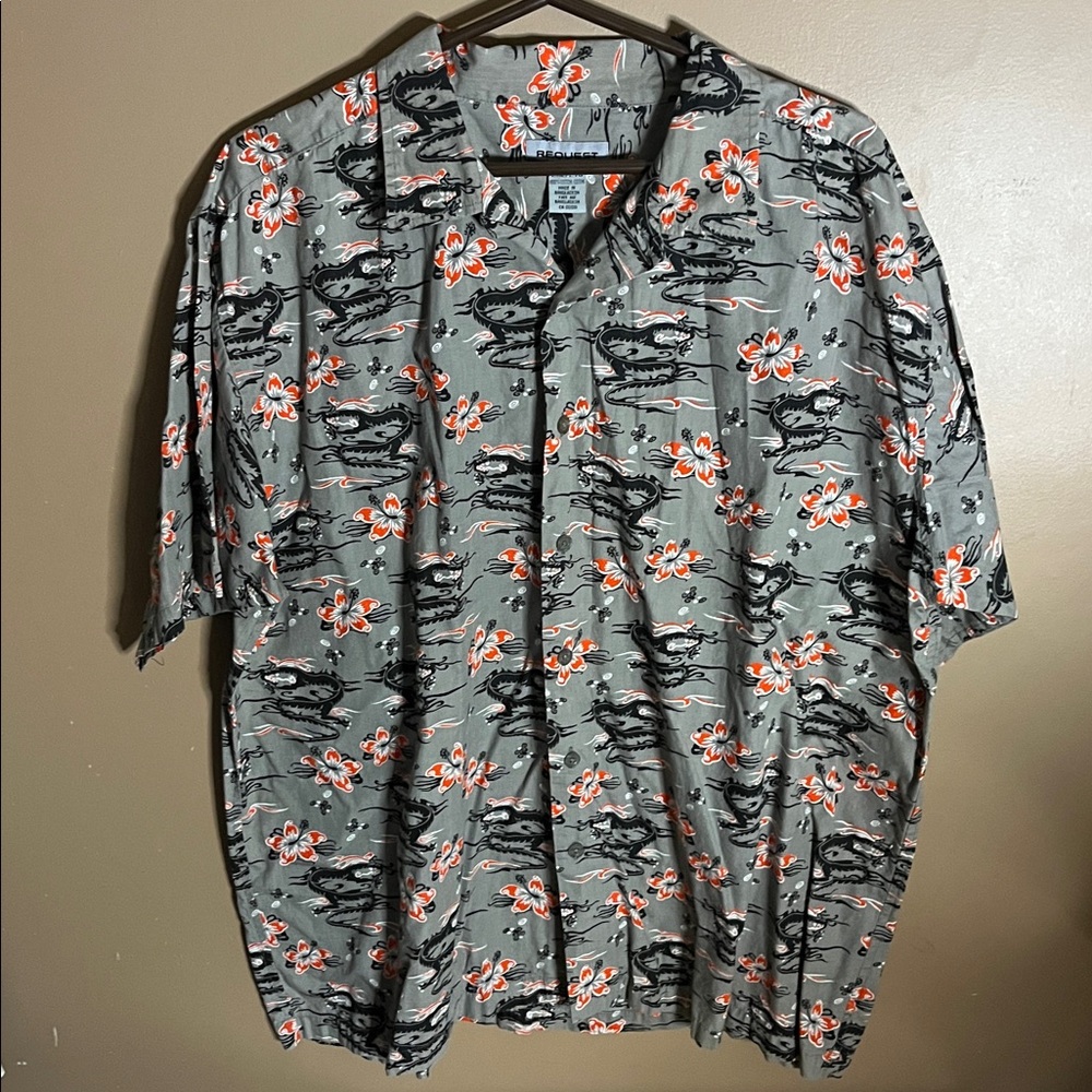 😄Short Sleeve Button Up Hawaiian Style Shirt - Size 2XL